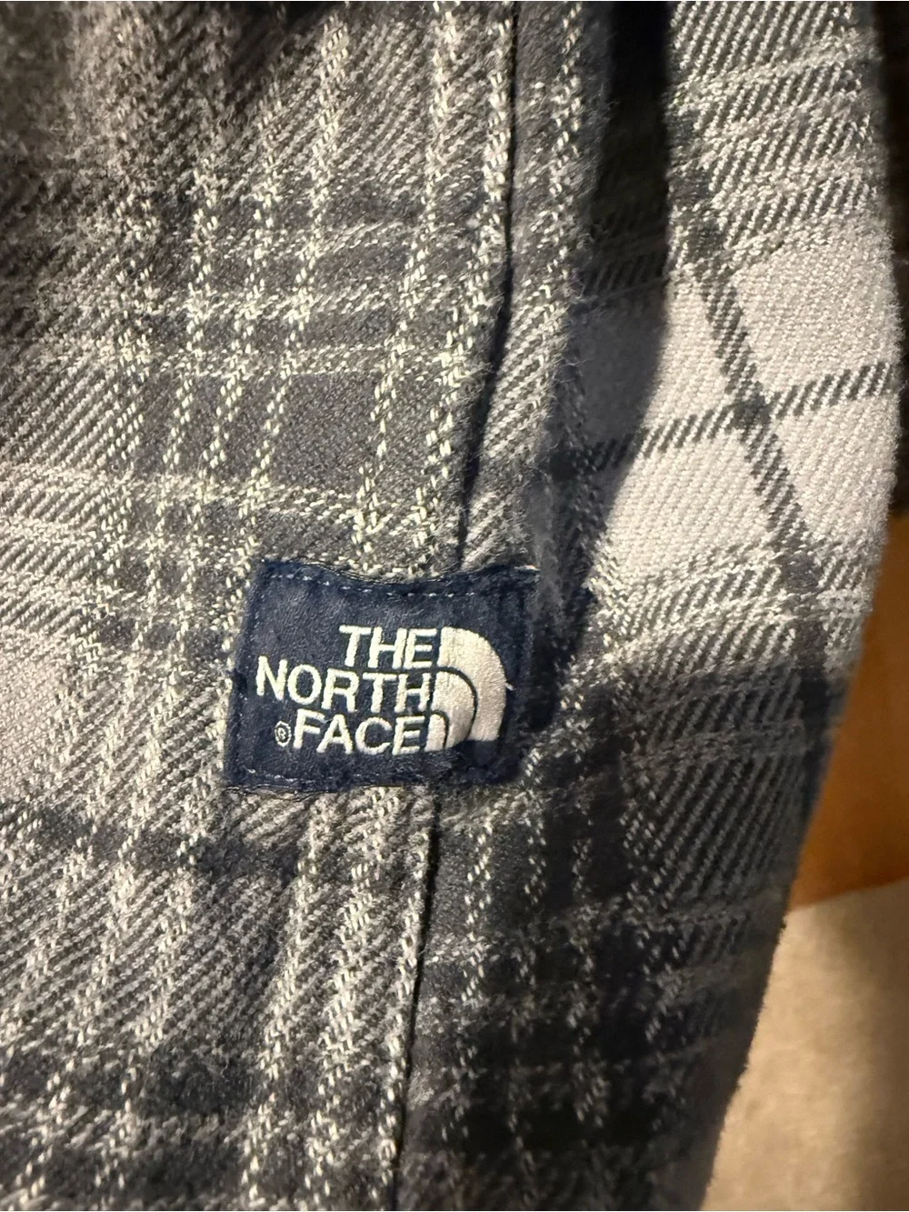 The North Face Gray Plaid Flannel Button-Up Shirt